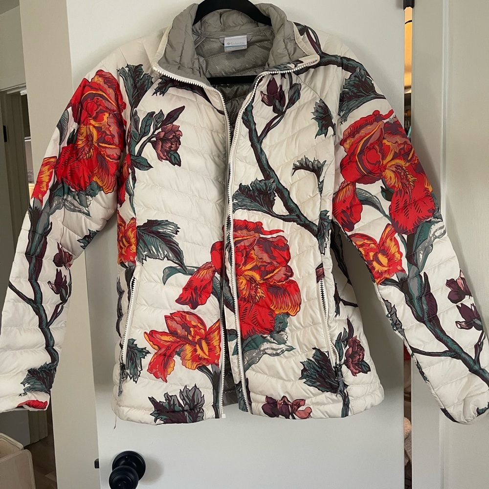 Columbia Women’s Floral Quilted Puffer Jacket – Insulated, Zip-Up